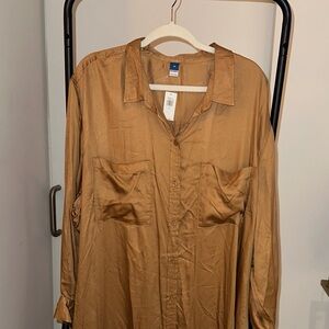 Old Navy Carmel Brown Long Sleeve Dress Size 3X NWT